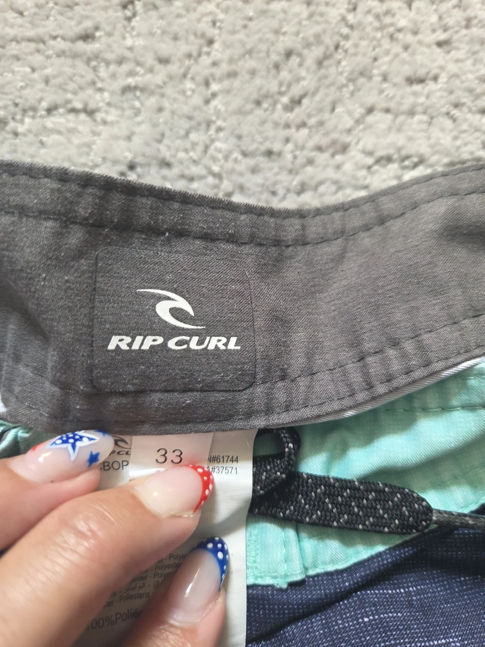 Rip Curl Colorblock Swim Trunks - Teal, Coral, Navy